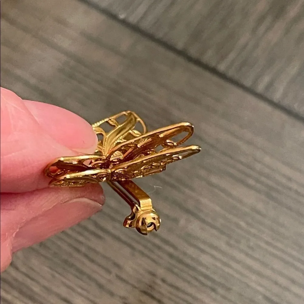 Vintage Gold-tone NAPIER Filigree Butterfly Pin - Brooch